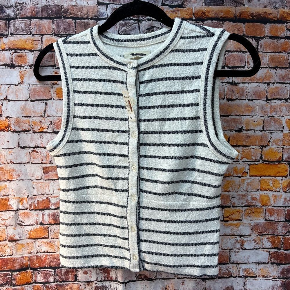 Madewell Tank in Stripe Women Size XS Stretchy Cardigan Sleeveless